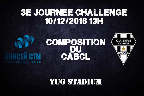 Composition du CABCL pour affronter Enisei au Yug Stadium - saison 2016/2017