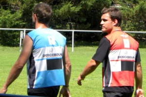 Reprise de l'entrainement avec ballon pour le CA Brive et Damien Neveu