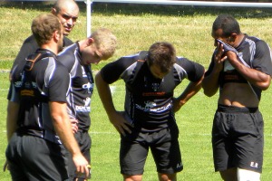 les trois quarts du CA Brive se regroupent pendant l'entrainement