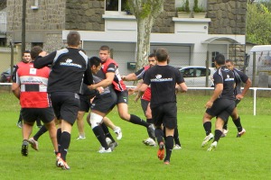 les joueurs du CA Brive se livrent sans compter pendant l'entrainement