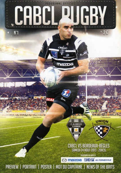 La couverture du programme officiel pour CA Brive - Bordeaux-Bègles