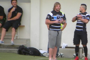 Présentation kevin buys et alfie mafi lors du match amical brive la rochelle de préparation au top 14
