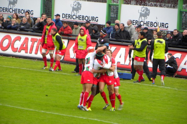 Damien Traille marque le seul essai du match entre le CA Brive et le Biarritz Olympique