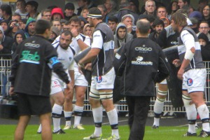 Le CA Brive est à l'échauffement avant son match contre Toulouse
