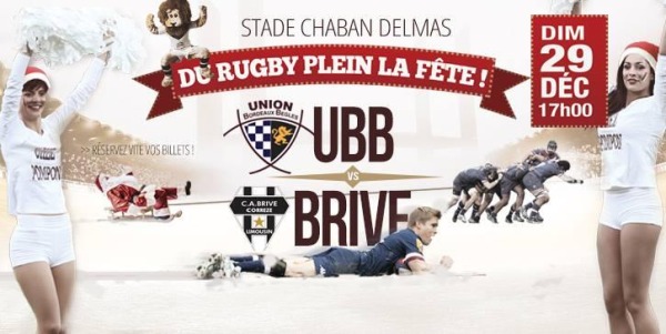 L'affiche du match de Top 14 entre l'union Bordeaux-Bègles et le CA Brive