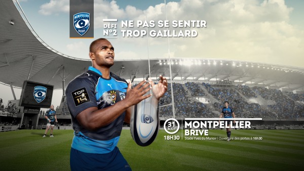 l'affiche du match entre le Montpellier Hérault Rugby et le CA Brive