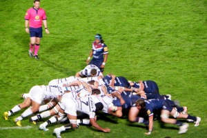 La mêlée briviste conquérante contre Bordeaux lors du premier match de top 14 à domicile
