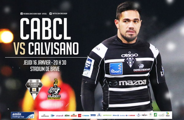 L'affiche du match d'Amlin Challenge Cup entre le CA Brive et Calvisano