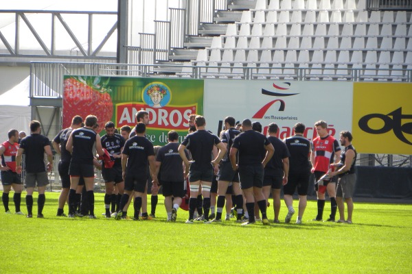 Dernier entrainement pour les joueurs du CA Brive avant le départ pour Toulouse