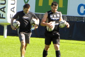 Le jeune buteur du CA Brive, Thomas Laranjeira, en termine avec sa séance de tirs aux buts