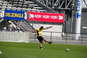 A l'approche des premiers matchs, Gaëtan Germain commence à reprendre ses marques face aux perches du stade Amédée-Domenech de Brive
