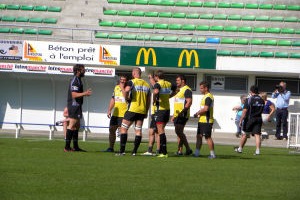 Sous la houlette du capitaine Arnaud Méla, les joueurs du CA Brive se préparent à affronter Clermont pour le choc de cette deuxième journée du Top 14