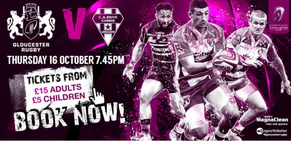 L'affiche du match de Challenge Cup entre Gloucester et le CA Brive