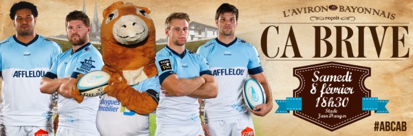 L'affiche du match de Top 14 entre l'Aviron Bayonnais et le CA Brive