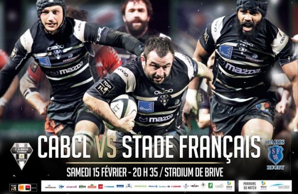 L'affiche du match de Top 14 entre le CA Brive et le Stade Français