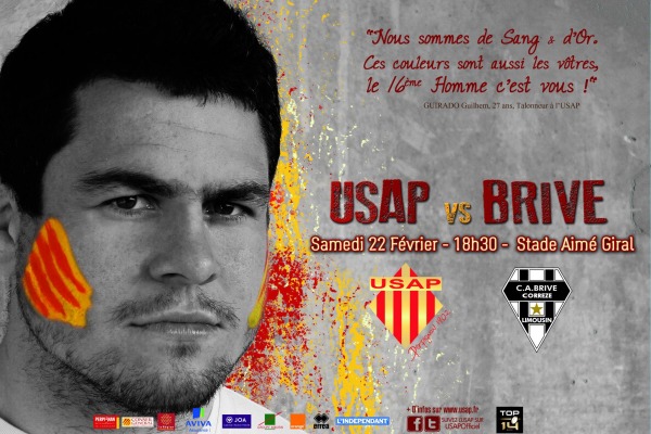 L'affiche du match de Top 14 entre l'USAP Perpignan et le CA Brive