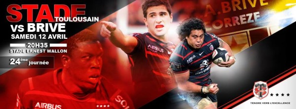 L'affiche du match de Top 14 entre le Stade Toulousain et le CA Brive
