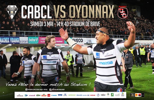 L'affiche du match de Top14 entre le CA Brive et l'US Oyonnax