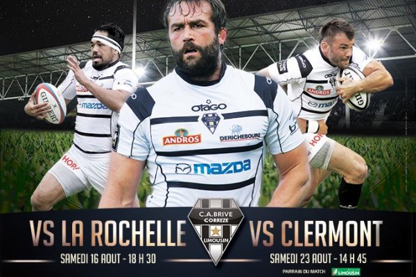 Voici l'affiche du match de Top14 entre le CA Brive et La Rochelle pour le premier match de la saison 2014/2015
