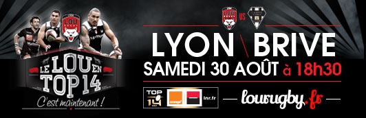 L'affiche du match de Top 14 entre Lyon et le CA Brive comptant pour la troisième journée du championnat