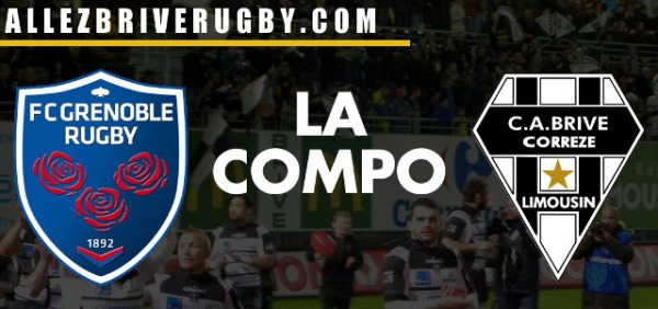 La composition du CA Brive en déplacement ce vendredi à Grenoble