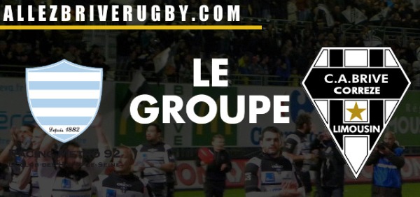 Le groupe du Racing Métro 92 pour la réception du CA Brive