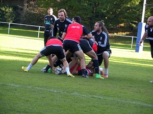 Les joueurs du CA Brive à l'entrainement avant leur prochain déplacement qui aura lieu à Pau