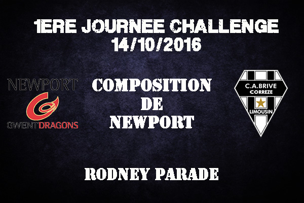Composition de Newport pour affronter le CABCL à Rodney Parade - saison 2016/2017