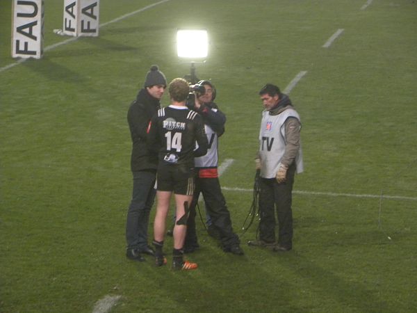 L'ailier du CA Brive Guillaume Namy répond aux questions de Rugby+ à l'issue de la victoire de Brive sur La Rochelle