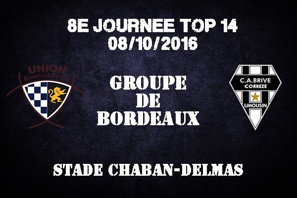 Top 14 - Groupe de l'UBB pour la réception du CABCL saison 2016/2017