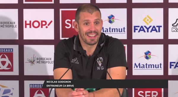 Après la défaite de son équipe à Bordeaux, l'entraineur du CA Brive Nicolas Godignon répond aux questions des journalistes