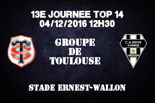 Top 14 - Groupe de Toulouse pour la réception du CABCL saison 2016/2017