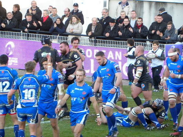 Elu homme du match, le pilier du CA Brive Soso Bekoshvili s'est offert un doublé lors de la rencontre contre Newport en Challenge Cup