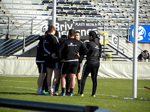 Alfie Mafi, Nicolas Bezy, Malakai Radikedike, William Whetton et Benjamin Pètre travaillent physiquement en marge du groupe pour faire leur retour le plus rapide possible dans l'équipe du CA Brive