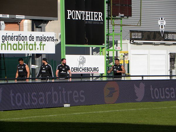 Séance physique terminée pour les joueurs du CA Brive Poutasi Luafutu, Chris Tuatara, Benjamin Pètre et Sevanaia Galala